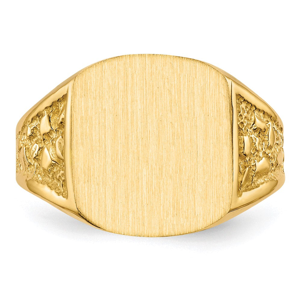 14K Yellow Gold 14.0x14.0mm Closed Back Men's Signet Ring