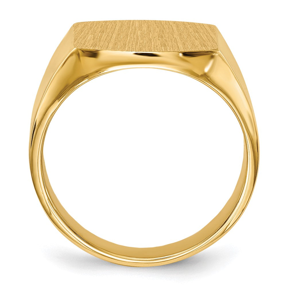 14K Yellow Gold 13.5x14.5mm Closed Back Men's Signet Ring