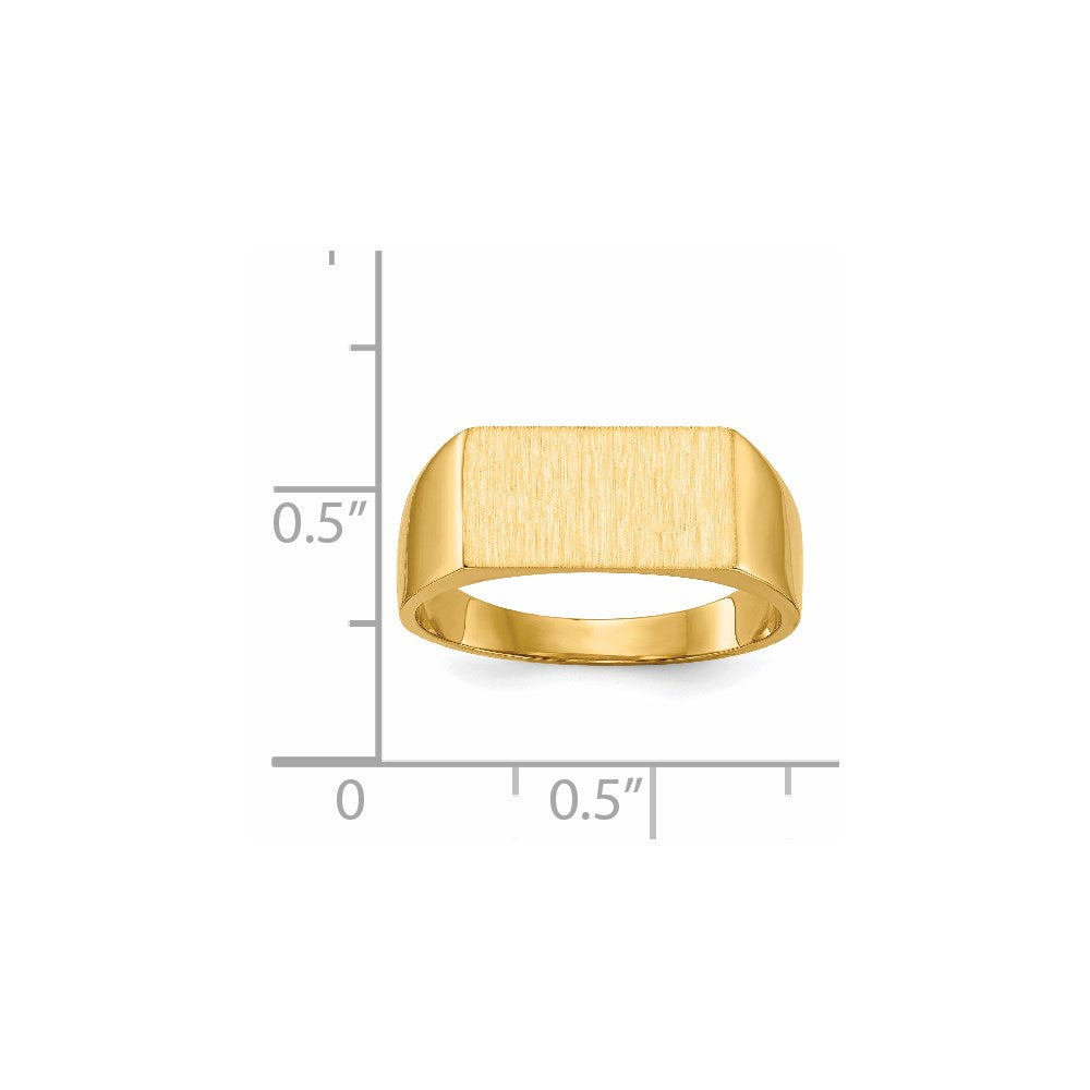 14K Yellow Gold 7.0x13.0mm Closed Back Signet Ring