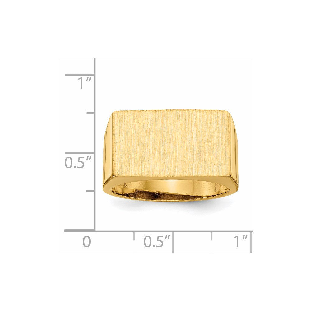 14K Yellow Gold 11.0x18.0mm Open Back Men's Signet Ring