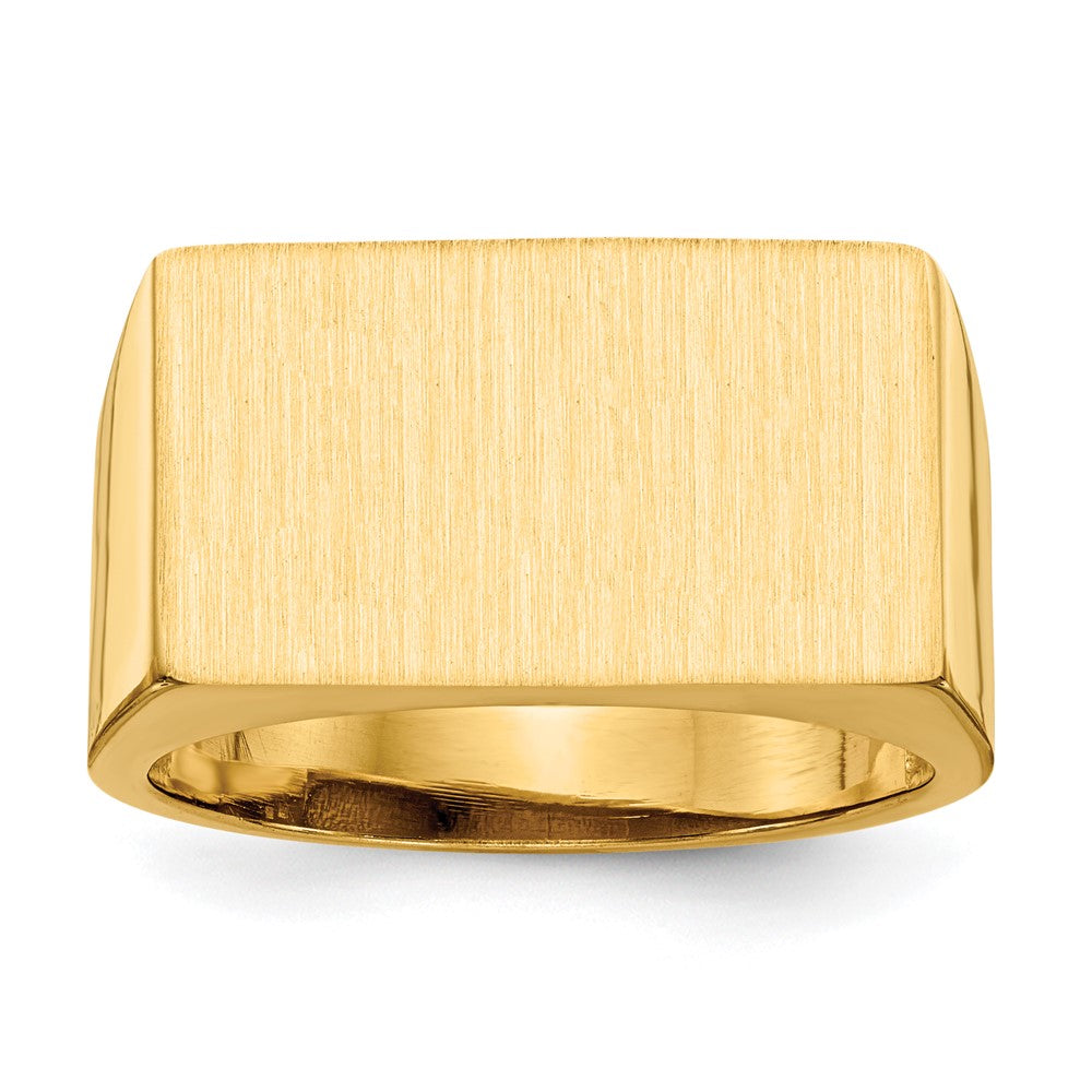 14K Yellow Gold 11.0x18.0mm Open Back Men's Signet Ring