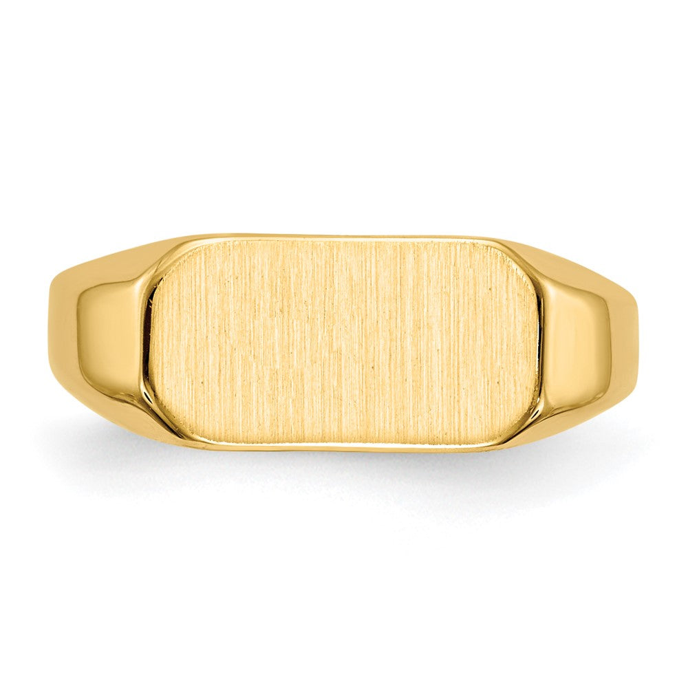 14K Yellow Gold 6.5x12.0mm Closed Back Children's Signet Ring