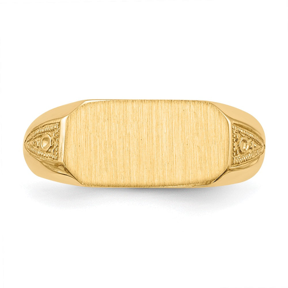 14K Yellow Gold 6.0x12.0mm Open Back Signet Ring