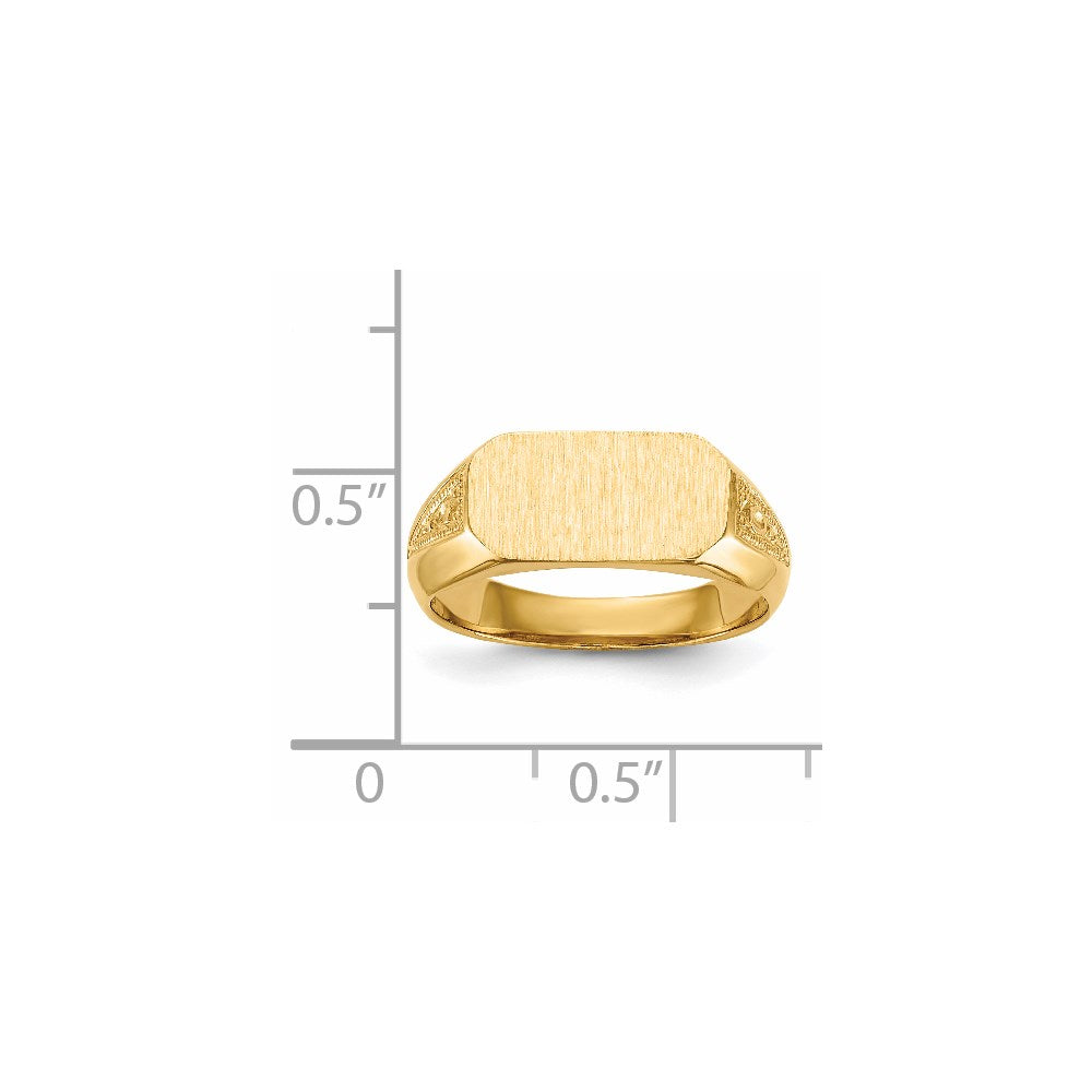 14K Yellow Gold 6.0x12.0mm Open Back Signet Ring