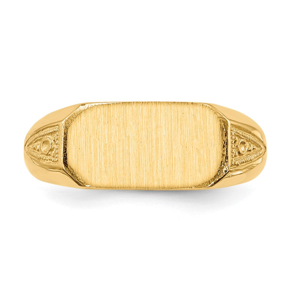 14K Yellow Gold 6.0x12.0mm Closed Back Signet Ring