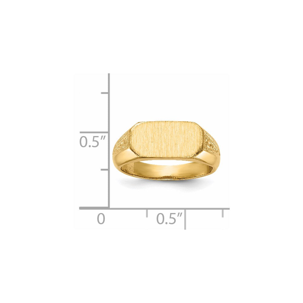 14K Yellow Gold 6.0x12.0mm Closed Back Signet Ring