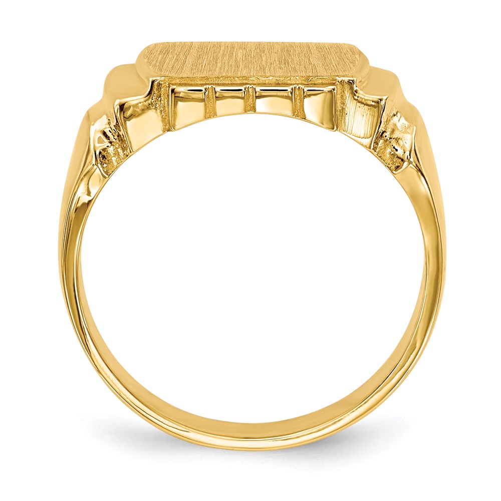 14K Yellow Gold 7.5x11.0mm Closed Back Signet Ring
