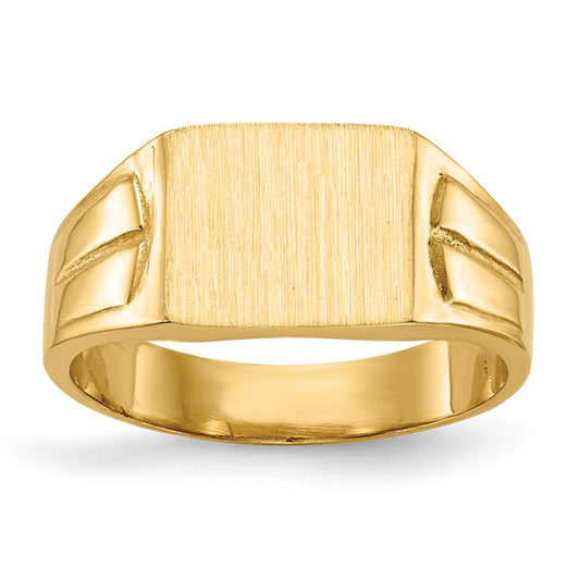 14K Yellow Gold 7.5x9.0mm Closed Back Signet Ring