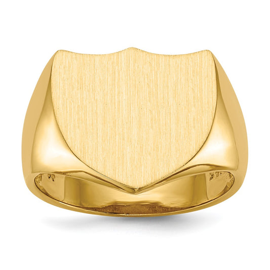 14K Yellow Gold 14.5x17.0mm Open Back Mens Signet Ring