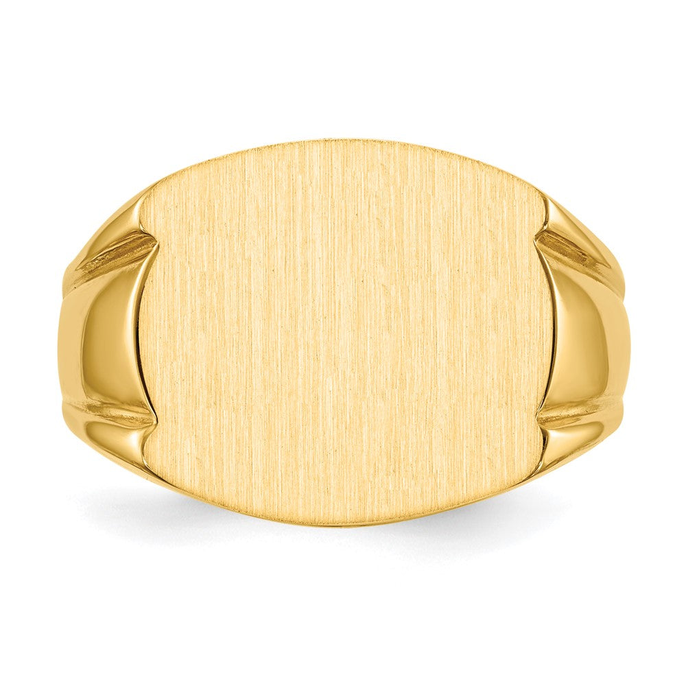 14K Yellow Gold 15.0x16.5mm Closed Back Men's Signet Ring