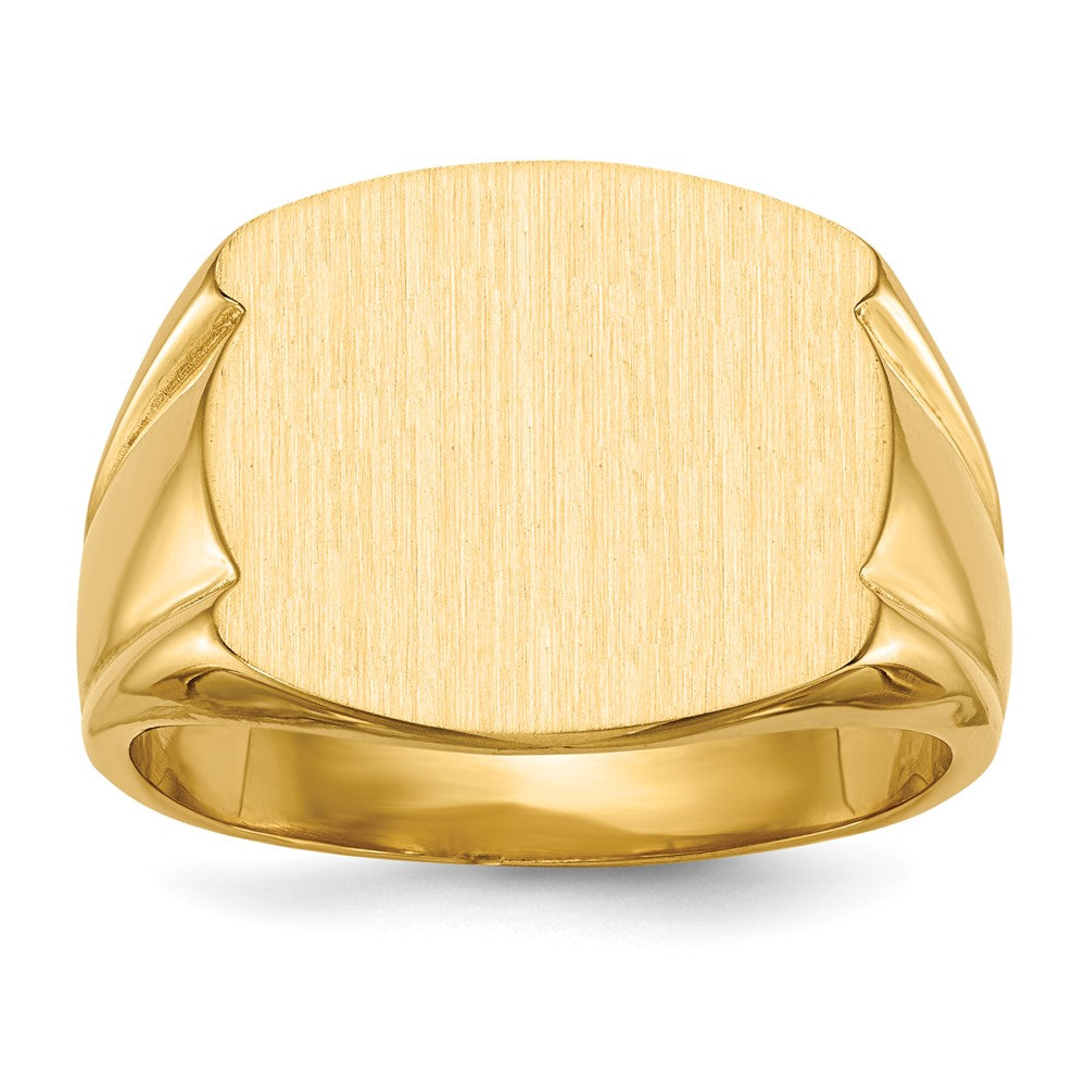 14K Yellow Gold 15.0x16.5mm Closed Back Men's Signet Ring