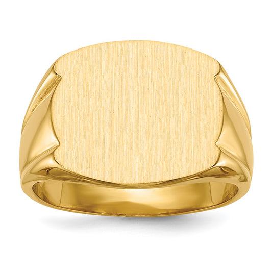 14K Yellow Gold 15.0x16.5mm Closed Back Men's Signet Ring