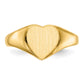 14K Yellow Gold 9.0x9.0mm Closed Back Heart Signet Ring