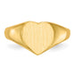 14K Yellow Gold 9.0x9.0mm Open Back Heart Signet Ring