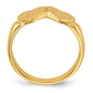 14K Yellow Gold 8.0x8.0mm Closed Back Double Heart Signet Ring