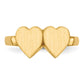 14K Yellow Gold 7.5x7.5mm Open Back Heart Signet Ring