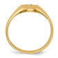 14K Yellow Gold Circular Top Hollow Back 8x6.6 Complete Real Diamond Signet Ring