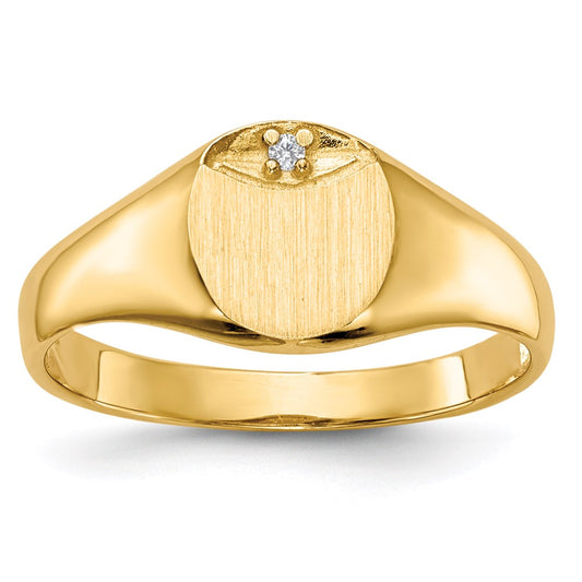 14K Yellow Gold A Real Diamond signet ring