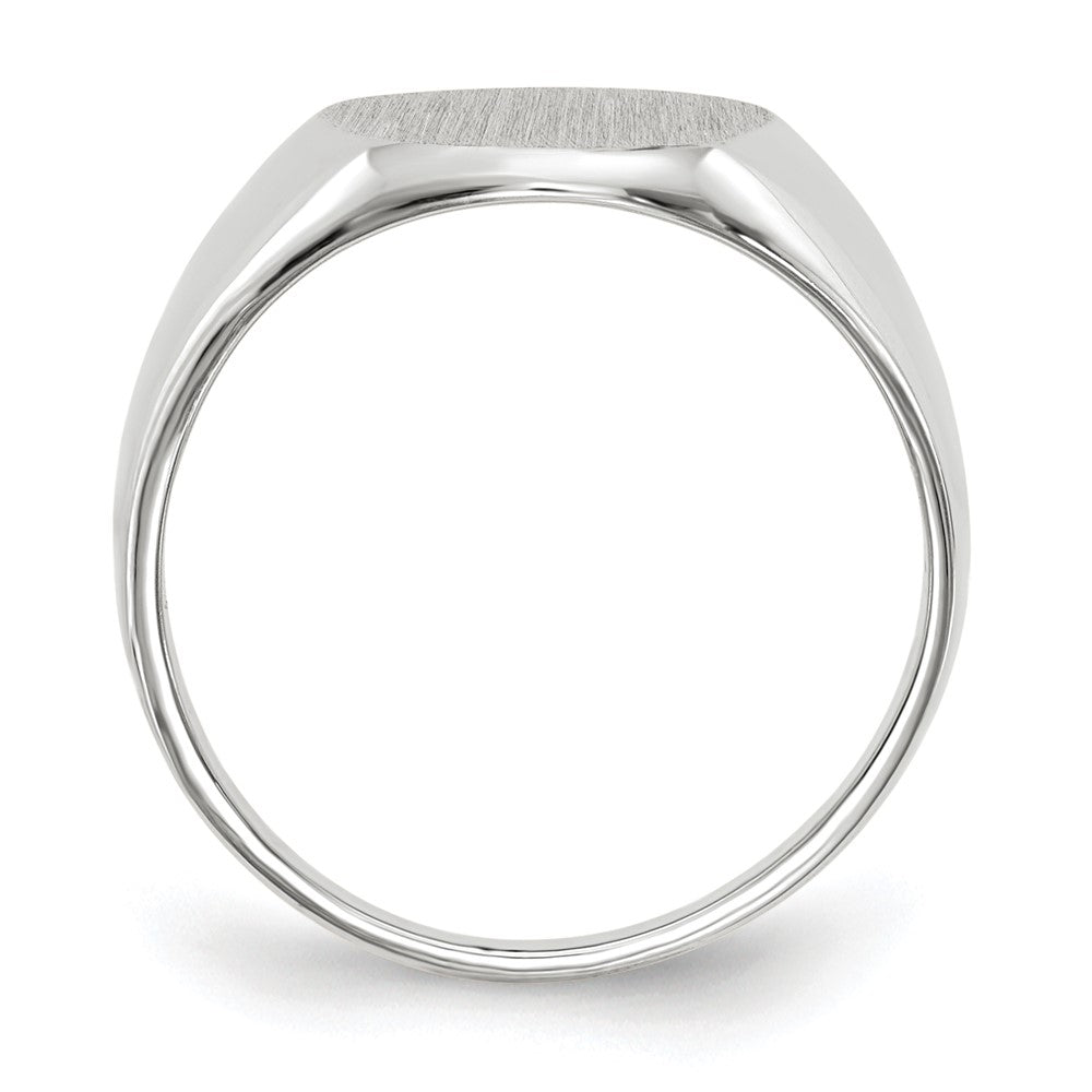 14k White Gold 12.5x11.0mm Open Back Signet Ring