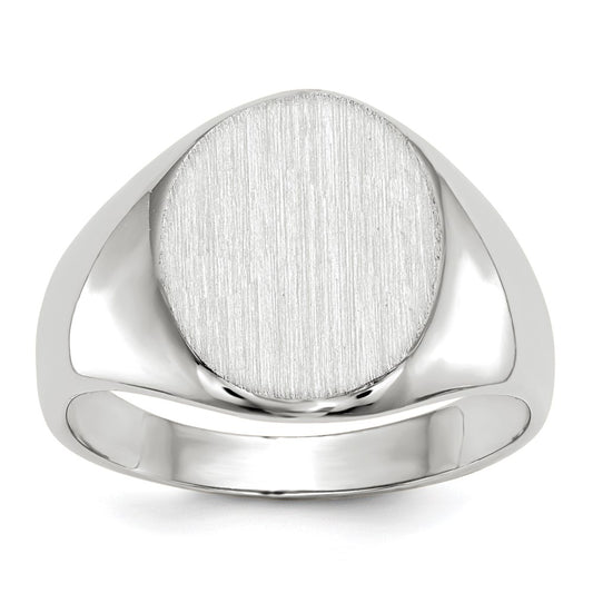 14k White Gold 12.5x11.0mm Open Back Signet Ring