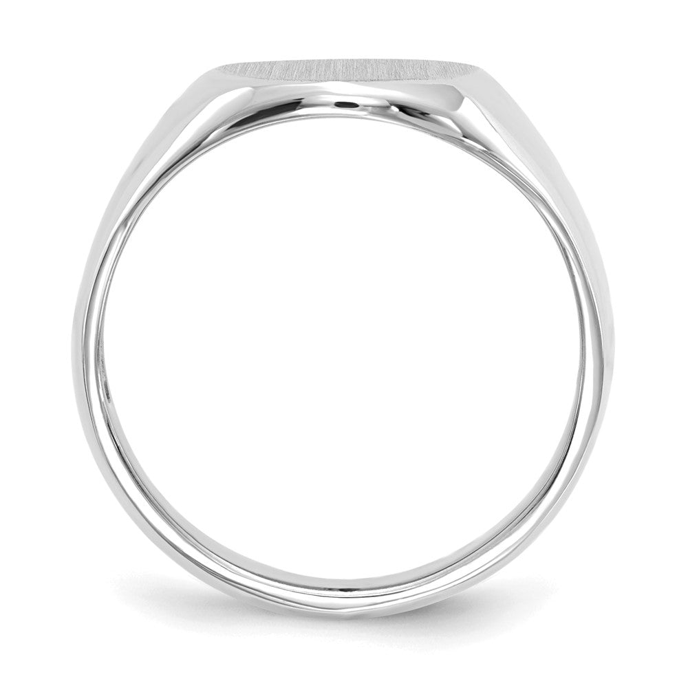 14k White Gold 13.0x11.0mm Open Back Signet Ring