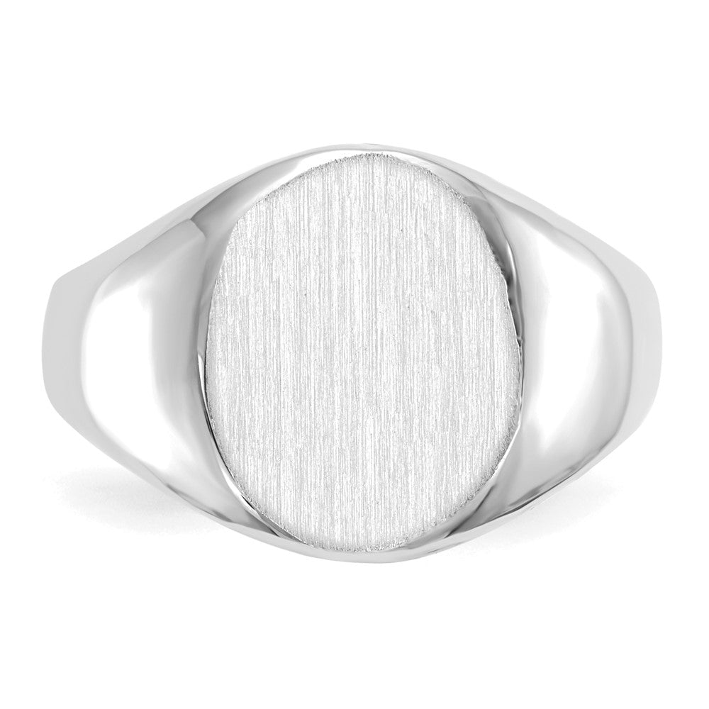 14k White Gold 13.0x11.0mm Open Back Signet Ring