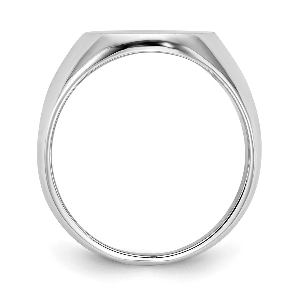 14k White Gold 14.0x13.5mm Closed Back Signet Ring