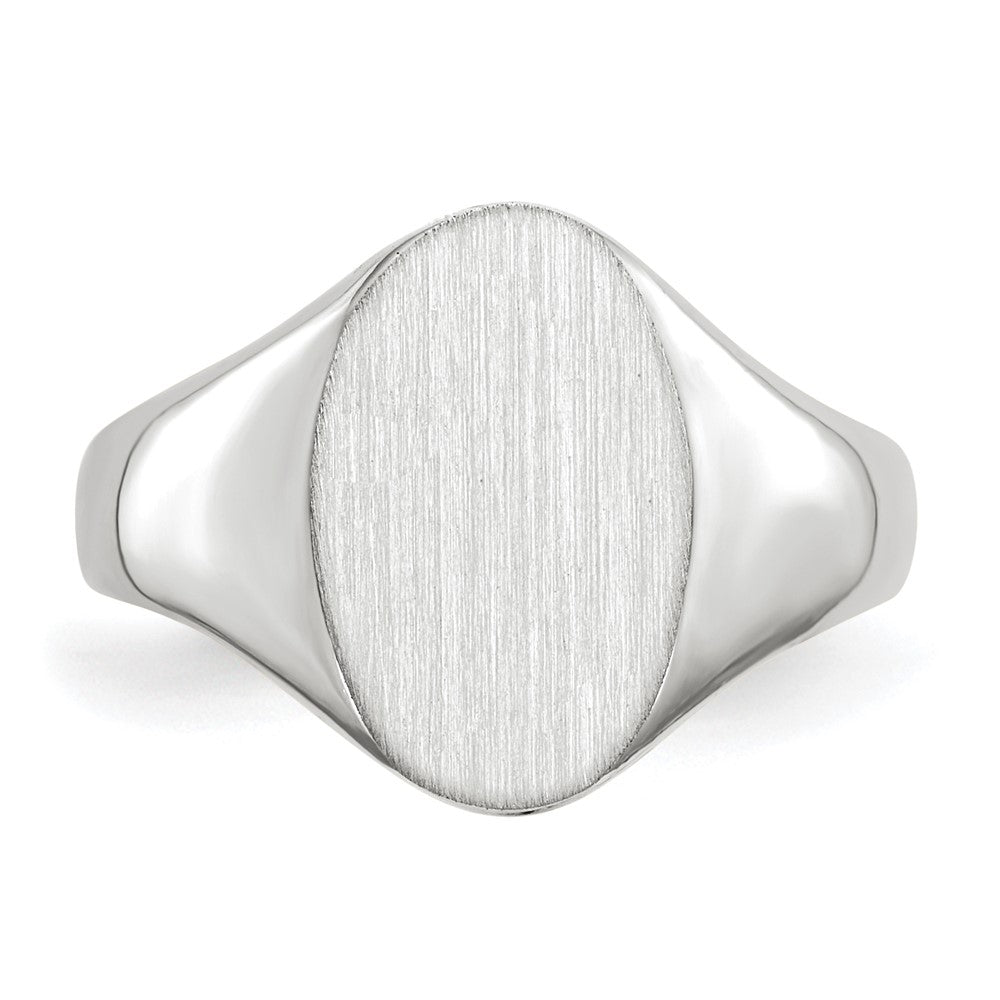 14k White Gold 11.5x8.0mm Open Back Signet Ring