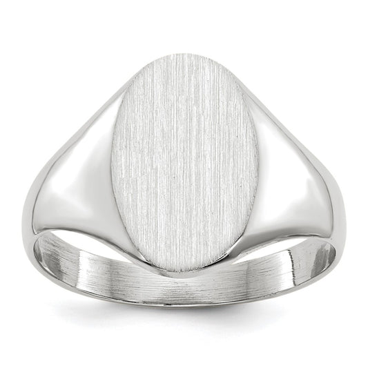 14k White Gold 11.5x8.0mm Open Back Signet Ring