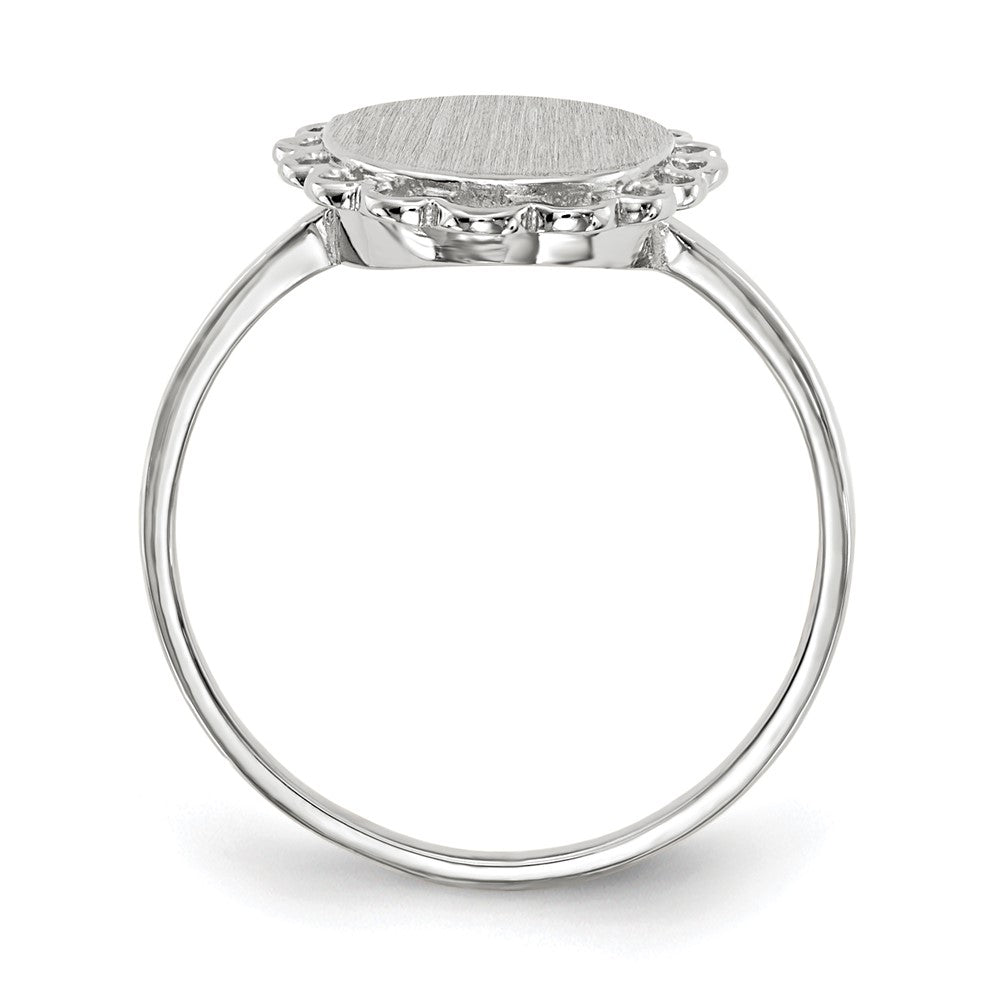 14k White Gold 11.5x9.0mm Open Back Signet Ring