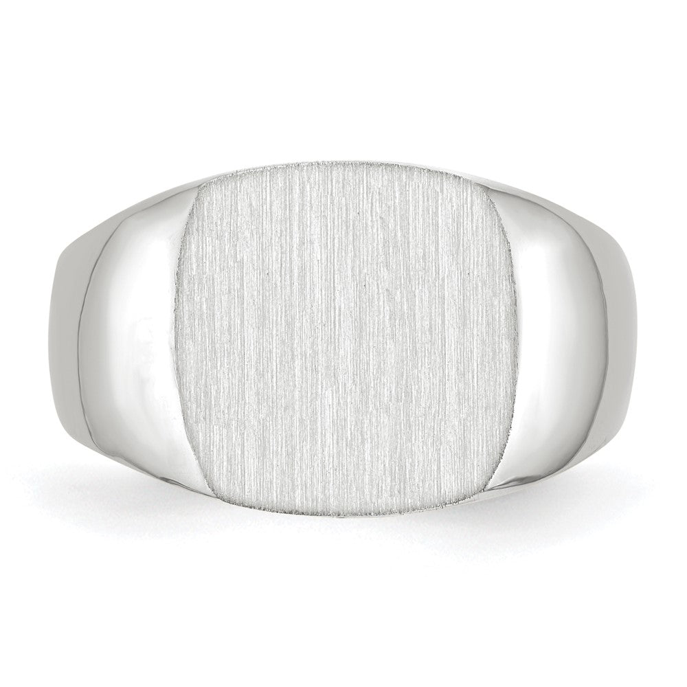 14k White Gold 12.5x12.5mm Closed Back Signet Ring