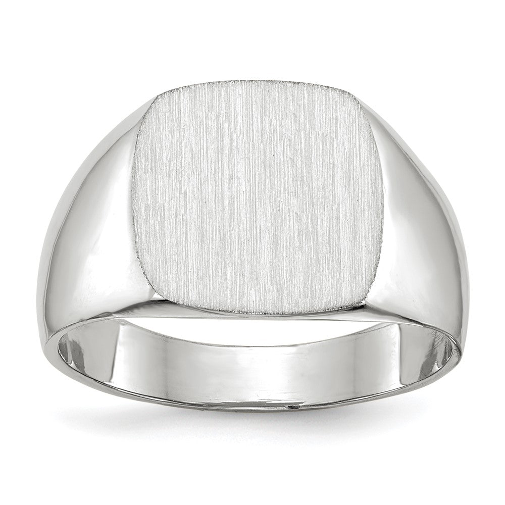 14k White Gold 12.5x12.5mm Closed Back Signet Ring