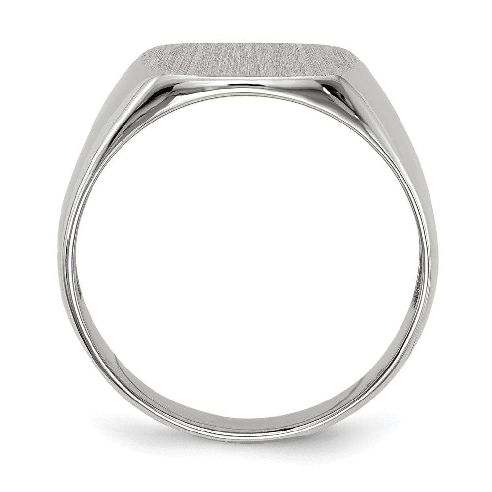 14k White Gold 12.5x12.5mm Open Back Signet Ring