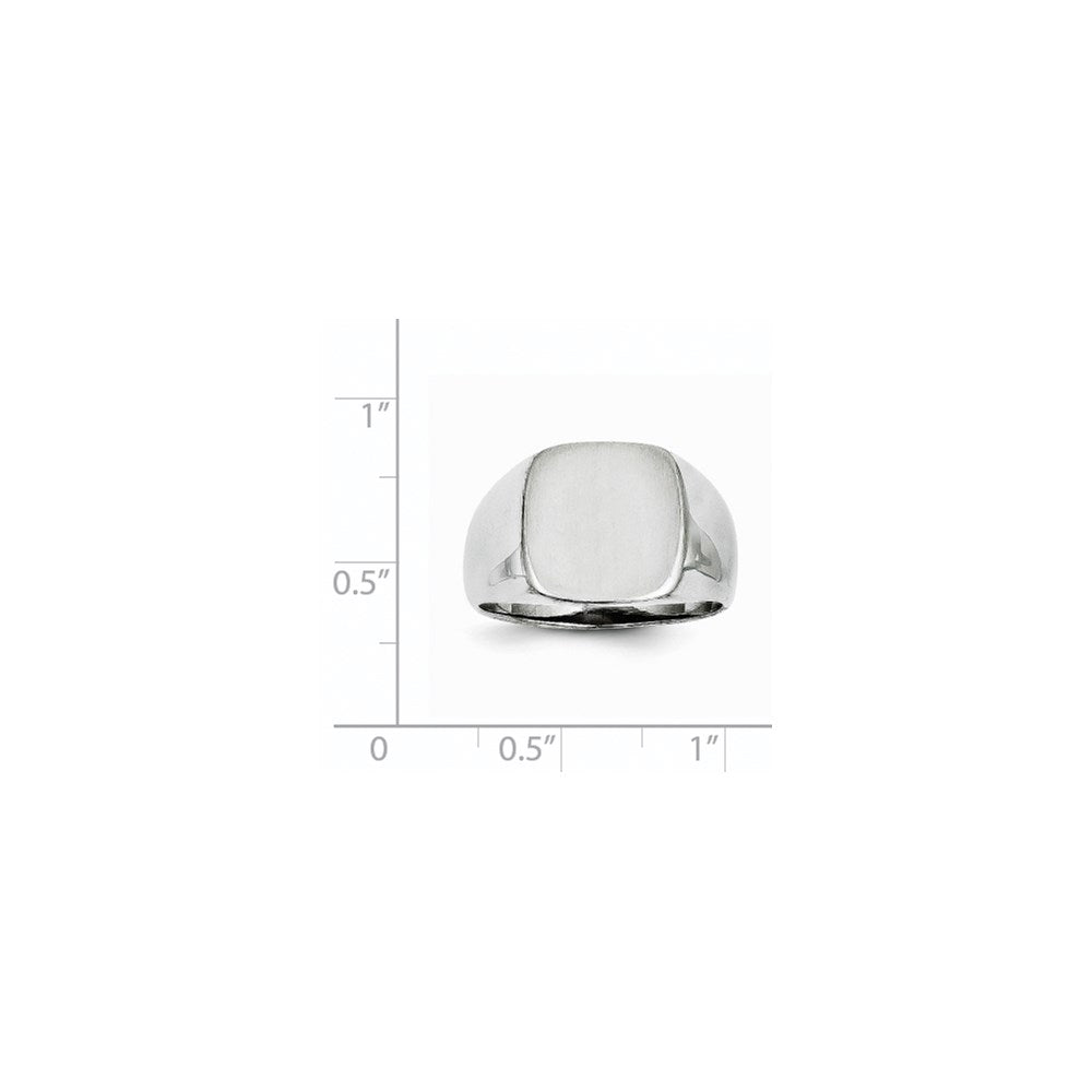 14k White Gold 12.5x12.5mm Open Back Signet Ring