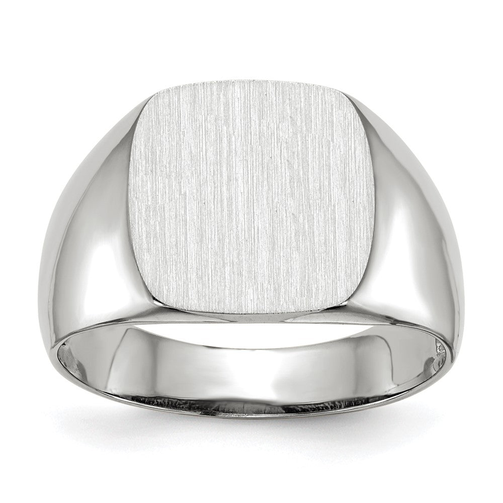 14k White Gold 12.5x12.5mm Open Back Signet Ring