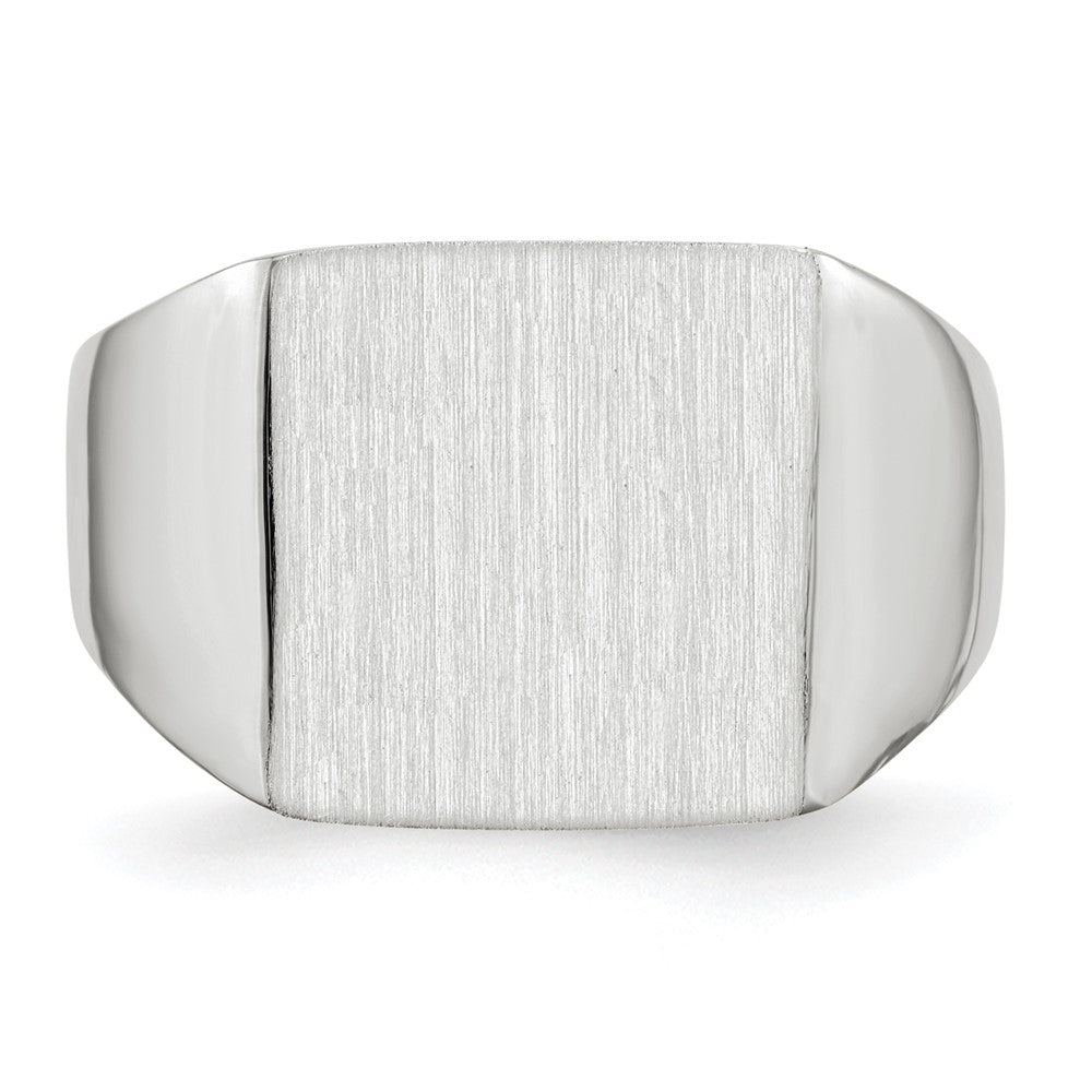 14k White Gold 13.0x13.0mm Closed Back Signet Ring