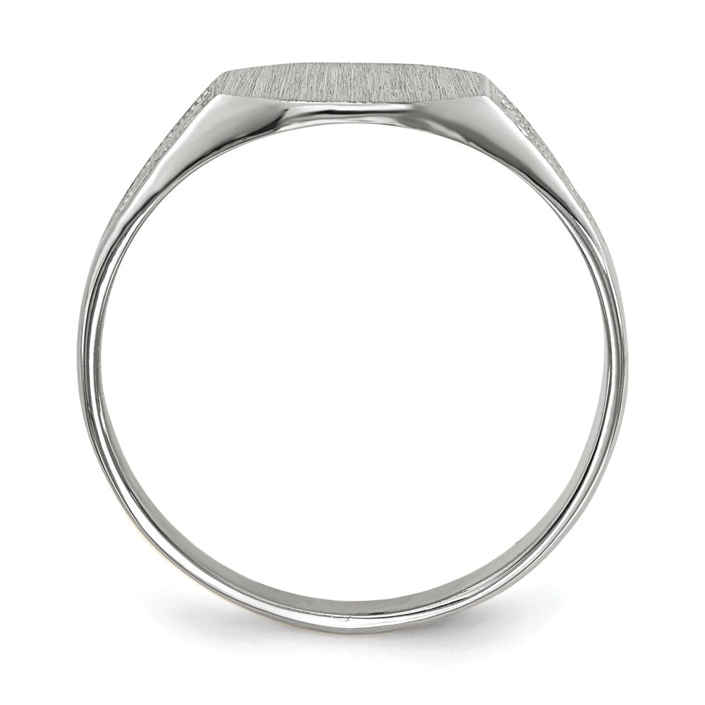 14k White Gold 7.0x9.0mm Closed Back Signet Ring