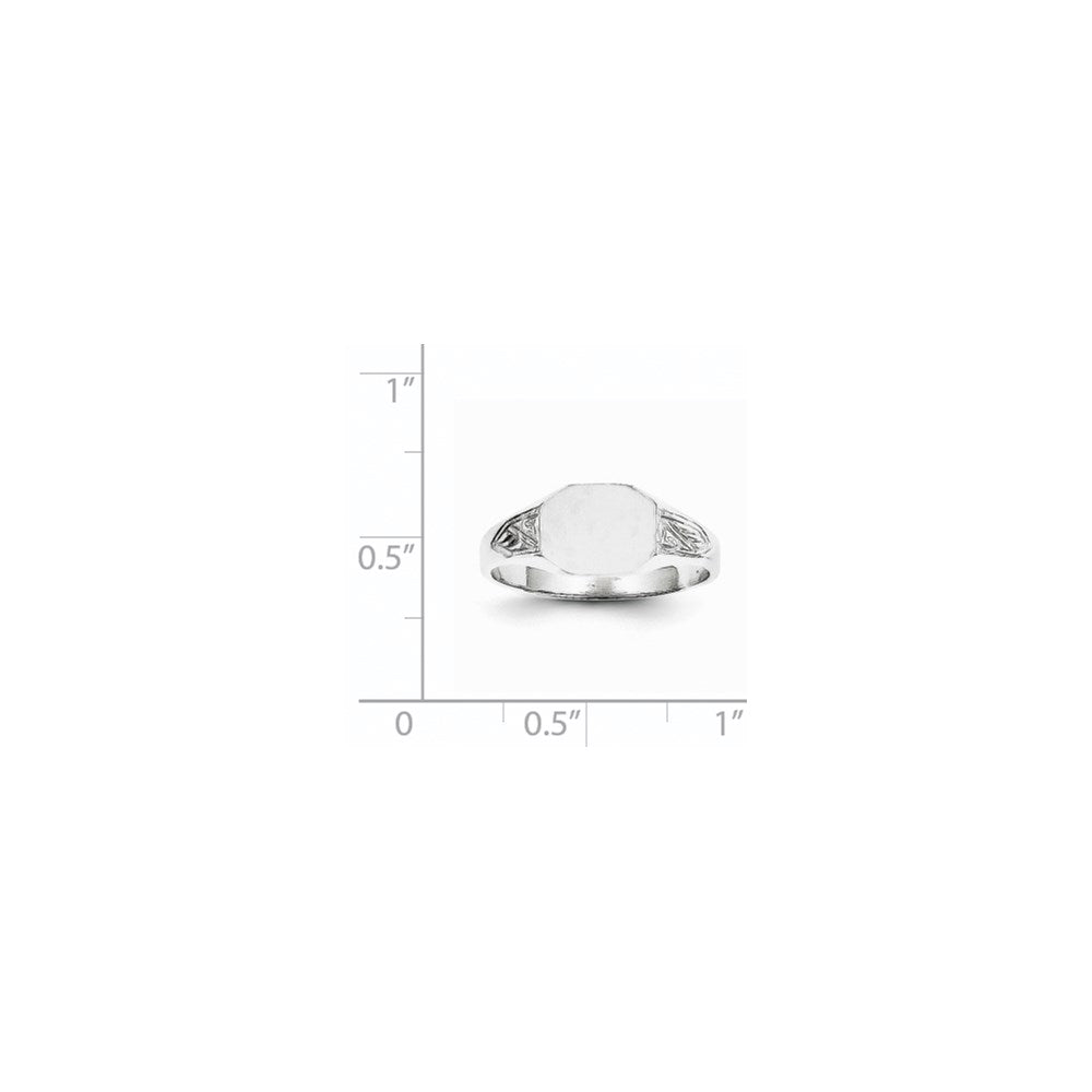 14k White Gold 7.0x9.0mm Closed Back Signet Ring