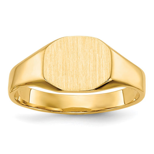 14K Yellow Gold Signet Ring 7.5mmx6mm Solid Back