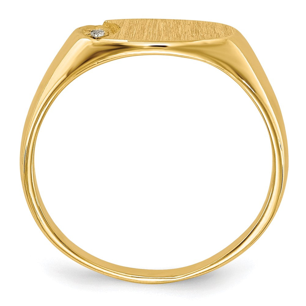 14K Yellow Gold VS Real Diamond signet ring