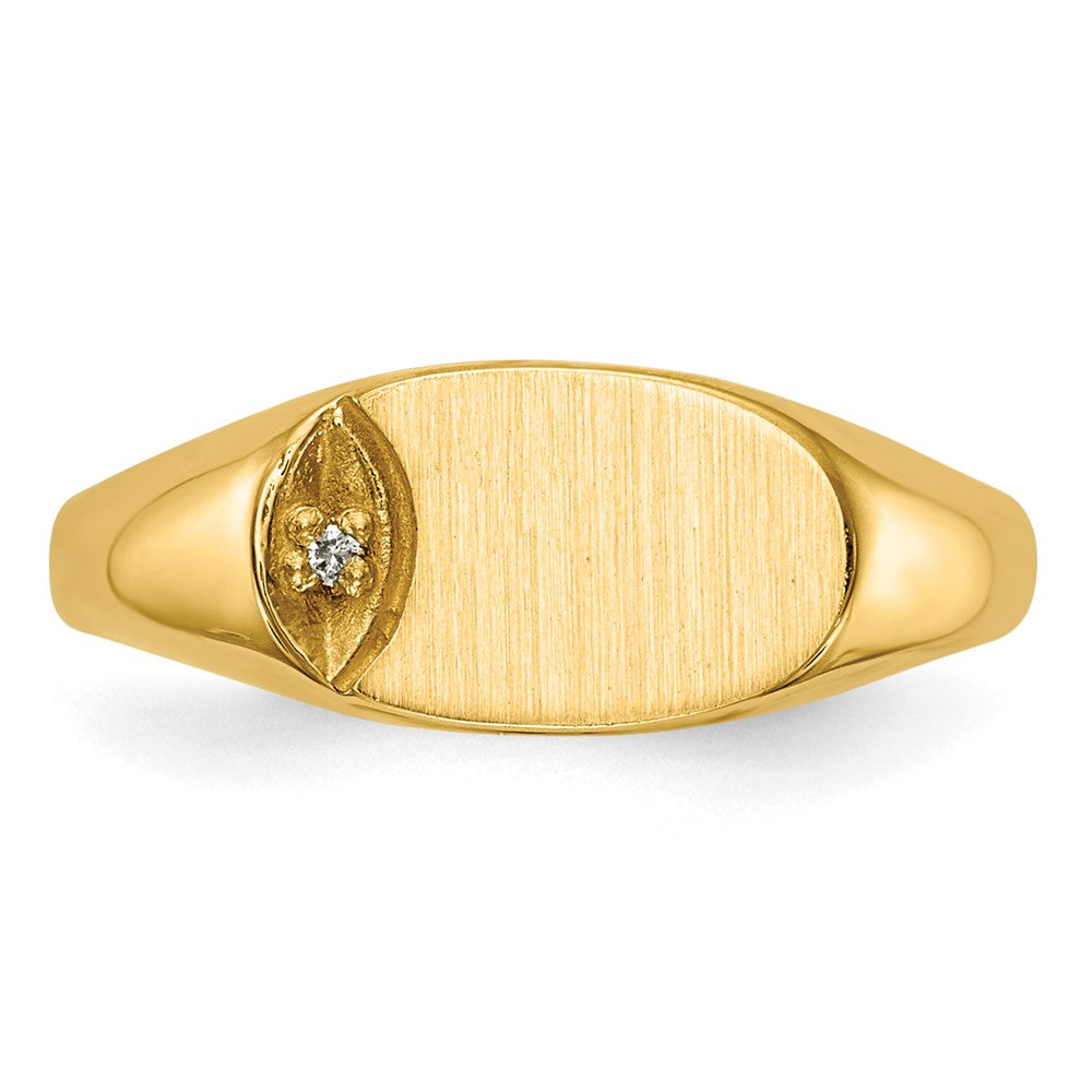 14K Yellow Gold VS Real Diamond signet ring