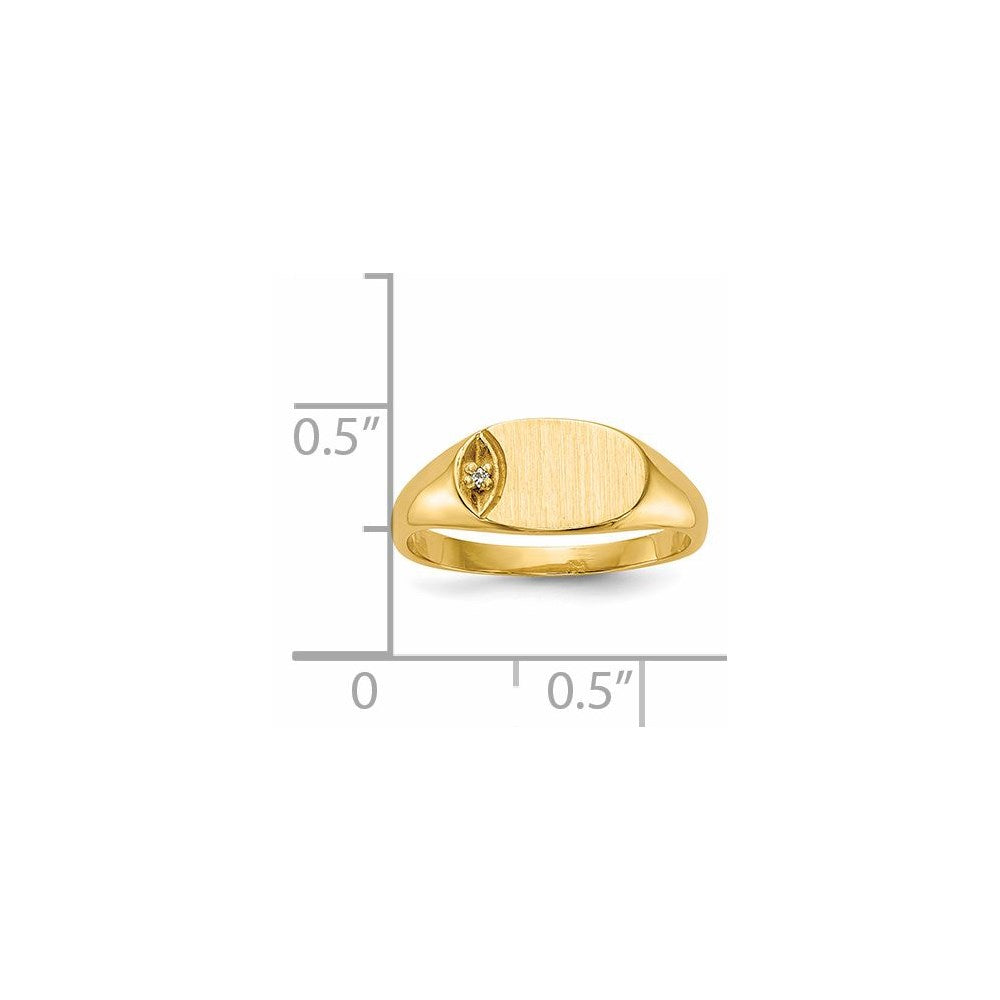 14K Yellow Gold VS Real Diamond signet ring