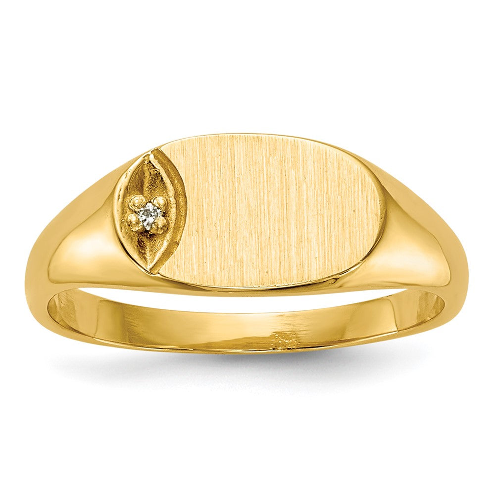 14K Yellow Gold A Real Diamond signet ring