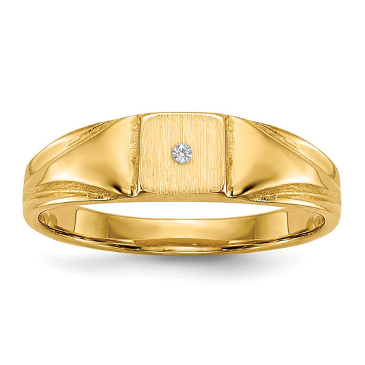 14K Yellow Gold A Real Diamond signet ring