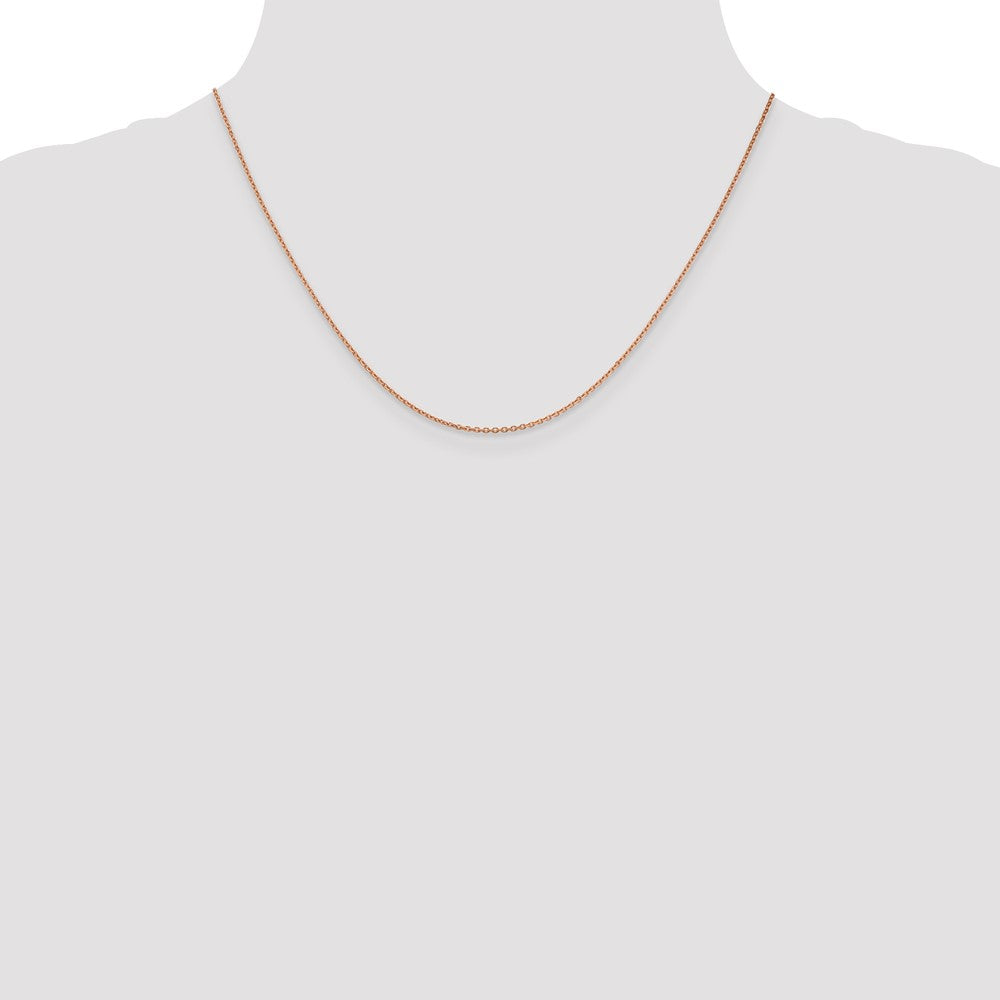 14K Rose Gold 18 inch 1.4mm Diamond-cut Cable with Lobster Clasp Chain Necklace