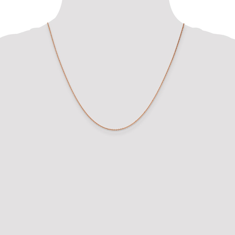 14K Rose Gold 20 inch 1.4mm Diamond-cut Cable with Lobster Clasp Chain Necklace