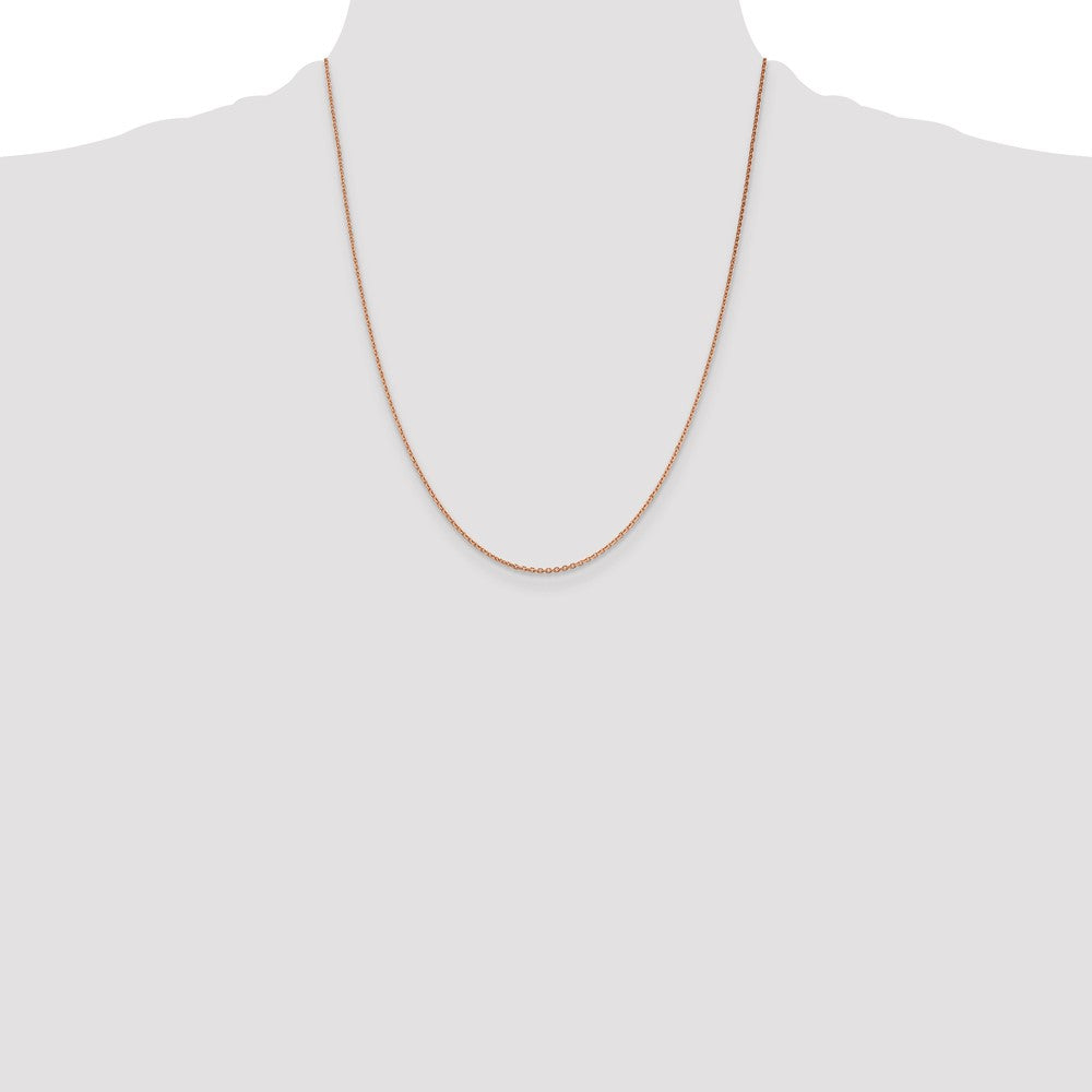 14K Rose Gold 22 inch 1.4mm Diamond-cut Cable with Lobster Clasp Chain Necklace