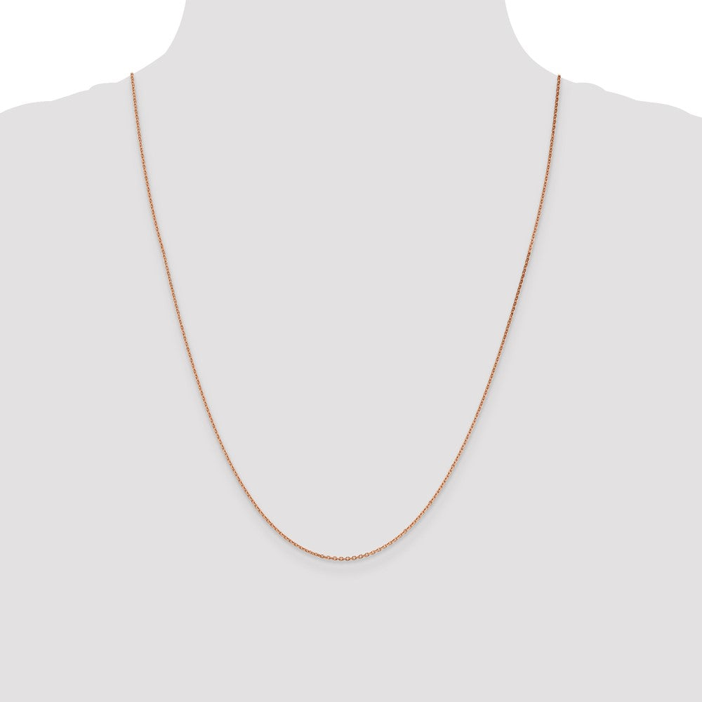 14K Rose Gold 24 inch 1.4mm Diamond-cut Cable with Lobster Clasp Chain Necklace