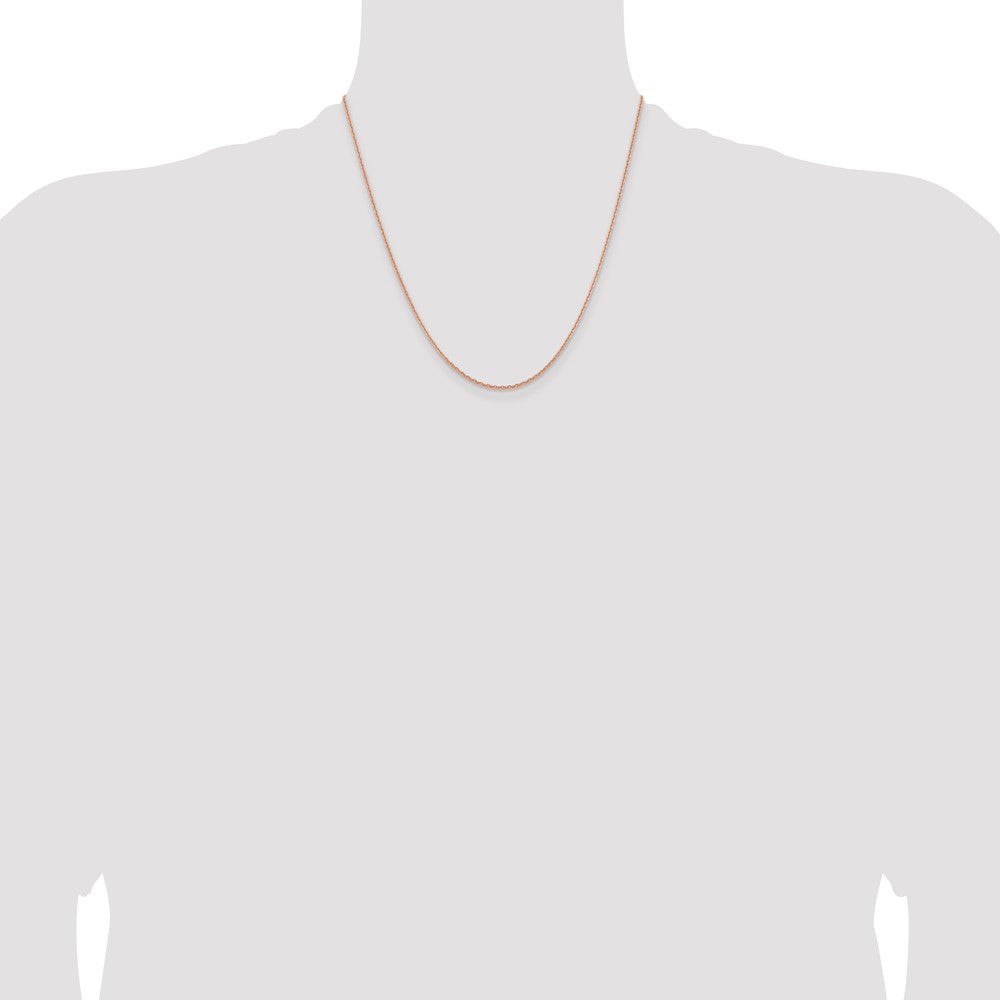 14K Rose Gold 20 inch 1.65mm Diamond-cut Cable with Lobster Clasp Chain Necklace