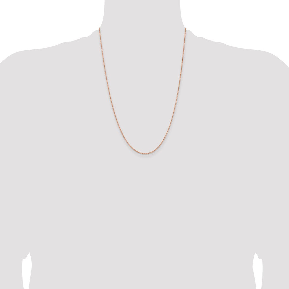 14K Rose Gold 24 inch 1.65mm Diamond-cut Cable with Lobster Clasp Chain Necklace